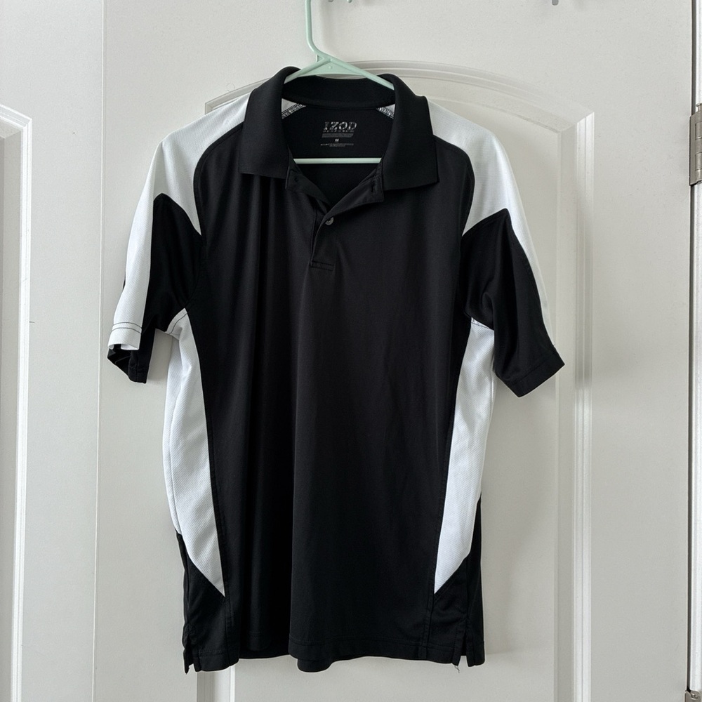 IZOD Men's Polo Shirt in Black and White